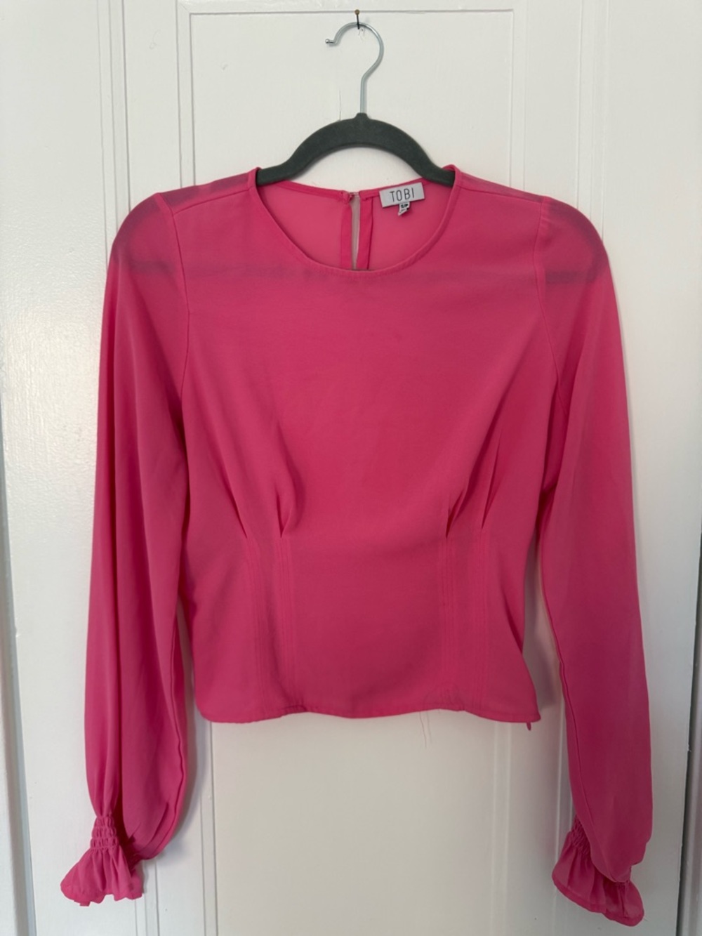 TOBI Pink Long-Sleeve Blouse